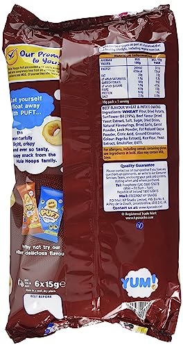 Hula Hoops Puft Beef Multipack Crisps 6 Pack