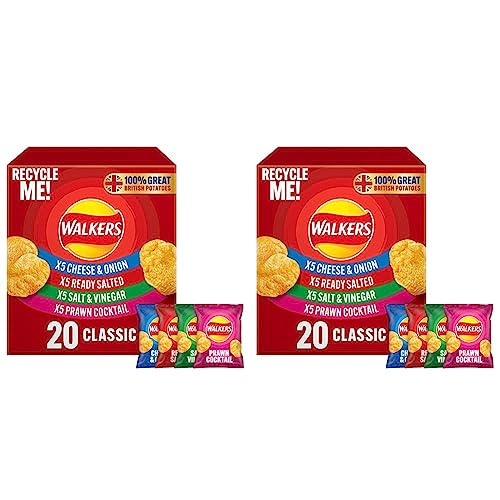Walkers Classic Variety Multipack Crisps Box 20x25g (Pack of 2)