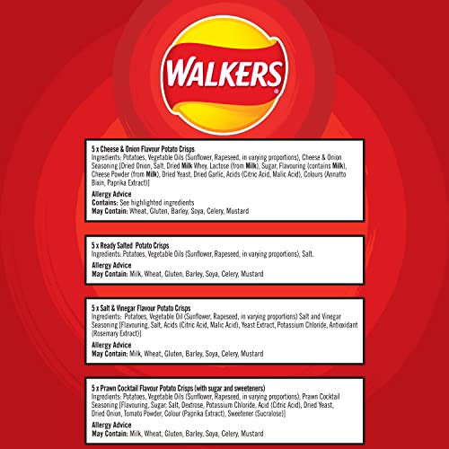 Walkers Classic Variety Multipack Crisps Box 20x25g (Pack of 2)