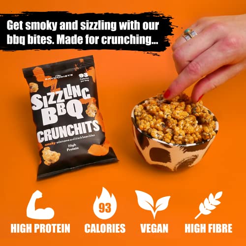 The Savourists Savoury Healthy Snacks | Low Calorie | High Protein | Plant-Based Protein | Vegan | High Fibre | Crispy snacks | Thai Chilli & BBQ Crunchits Variety Pack (12x25g)