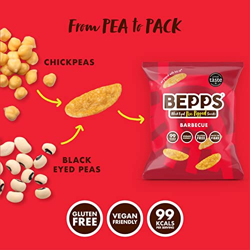 BEPPS Healthy Snacks Low Calorie Crisps Vegan & Gluten Free - Variety Pack Popped Chickpea Crisps Multipack (24 x 23g Bags)