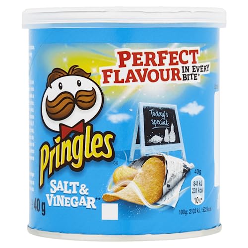 Pringles Salt & Vinegar Tub 40g x3 Pack With Pringles Paprika Tub 40g x3 (6 Pack Mixed Bundle)