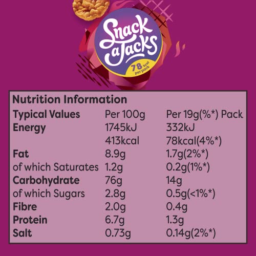 Snack a Jacks BBQ Crispies 5x19G (Case of 6), Purple