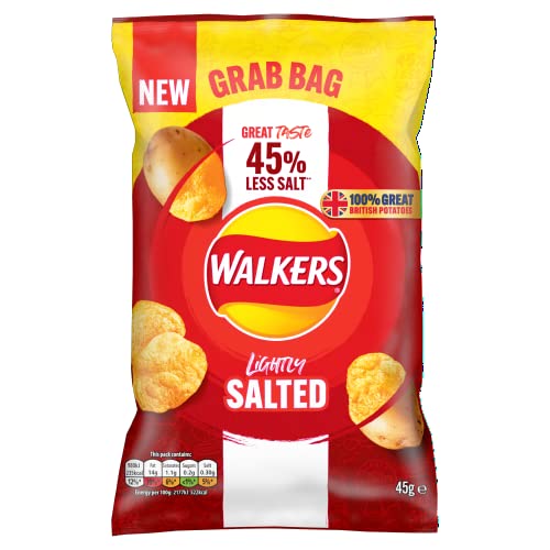 Walkers Less Salt Lightly Salted 45G (Case of 32)