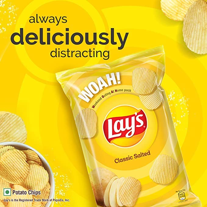 Lays Classic Salted Crisps | Potato Chips | Great Snack | 52g | Pack of 6