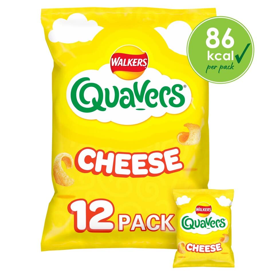Walkers Crips Under 100 Calories Crisps Snack Box | Wotsits | Quavers | French Fries | Squares (Case of 48 Packs) Deliciously Light Walkers Snacks Selection Box Under 100 Calories Per Bag Boxed Treatz