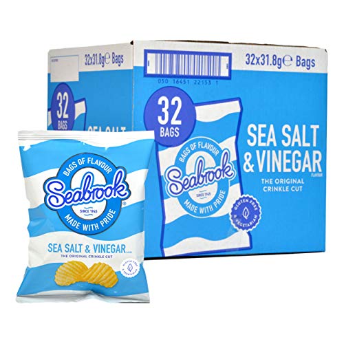 Seabrook Crinkle Cut Sea Salt & Vinegar Box: 32 Bags x 31.8g