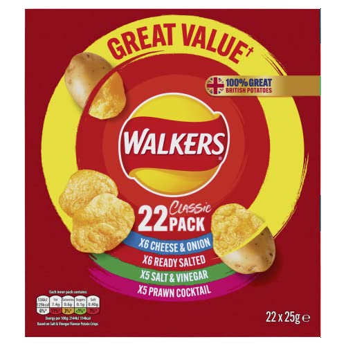 Walkers Classic Variety Multipack Crisps Box, 22x25g