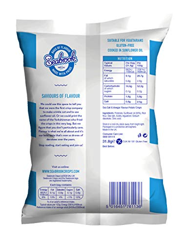 Seabrook Crinkle Cut Sea Salt & Vinegar Box: 32 Bags x 31.8g