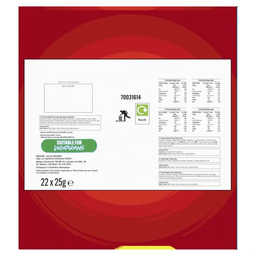 Walkers Classic Variety Multipack Crisps Box, 22x25g