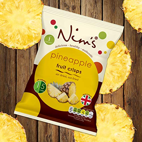 Nim's Air Dried Pineapple Crisps Box Set 20g Vegan Vegetarian Healthy Snack (Pack of 12)