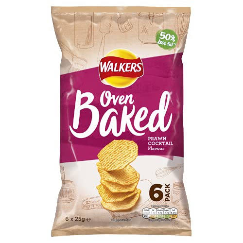Walkers Oven Baked Prawn Cocktail Multipack Crisps, 32 x 37.5g