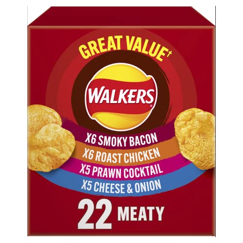 Walkers Meaty Variety Multipack Crisps Box 22x25g