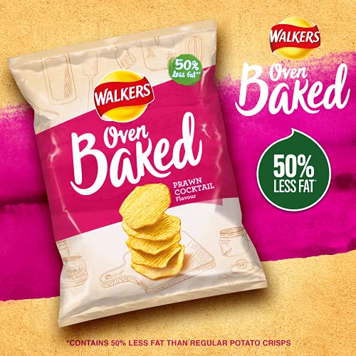 Walkers Oven Baked Prawn Cocktail Multipack Crisps, 32 x 37.5g