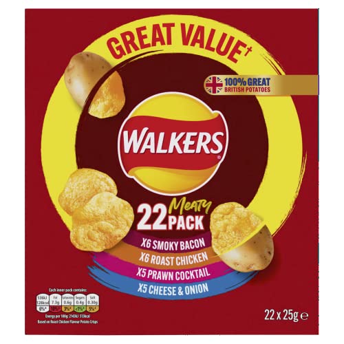 Walkers Meaty Variety Multipack Crisps Box 22x25g