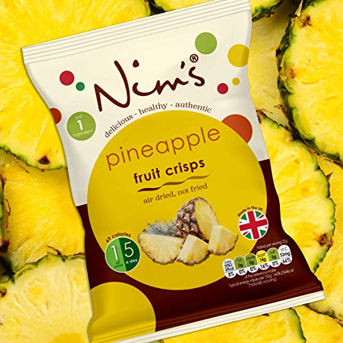 Nim's Air Dried Pineapple Crisps Box Set 20g Vegan Vegetarian Healthy Snack (Pack of 12)