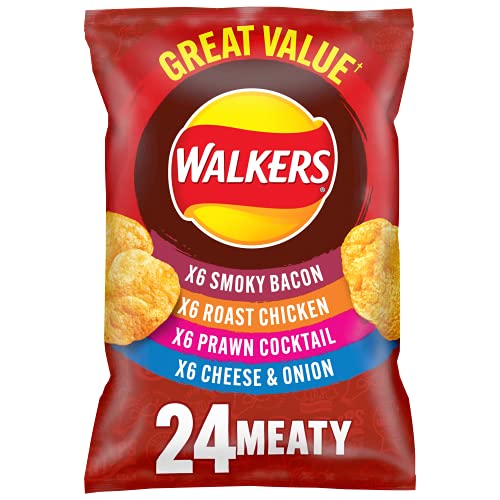 Walkers Crisps Meaty Variety Multipack Crisps, 24 x 25g
