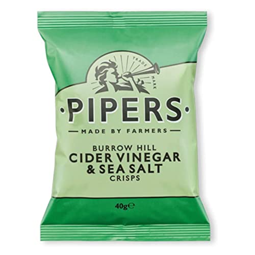 Pipers Top 4 Mixed Variety 40 x 40g | 13 x Lye Cross Cheddar & Onion | 11 x Anglesey Sea Salt | 9 x Burrow Hill Cider Vinegar & Sea Salt | 7 x Great Berwick Longhorn Beef