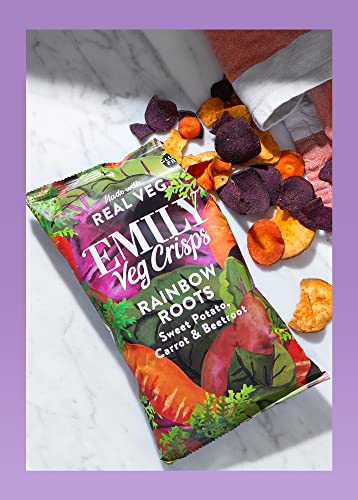 EMILY - Veg Crisps - Rainbow Roots - Gluten Free, Vegan, Free From Palm Oil - Root Vegetable Crisps - Crisps Multipack - 12x 30g