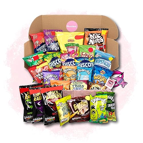 Munchied - Crisp Gift Hamper Sets/Including a Retro, Classic, Modern Selection Of Your Favourite Crisps - Walkers/McCoys, Skips, Golden Wonder, Pringles, Transformers & More!! (Retro..ONLY)