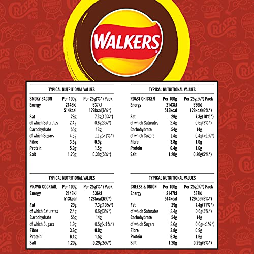 Walkers Crisps Meaty Variety Multipack Crisps, 24 x 25g