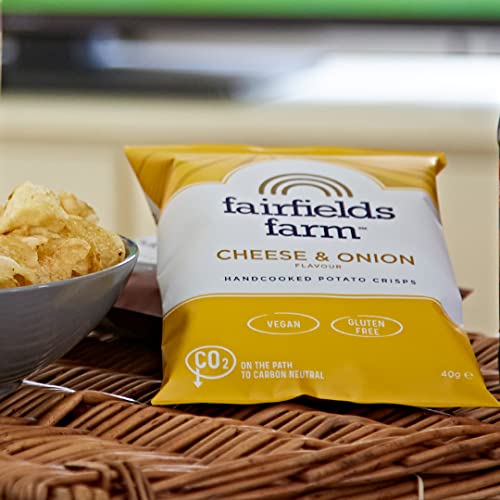 Fairfields Farm Mixed Box Crisps (24 x 40g) - Gluten Free, Vegan | Salt - Cheese & Onion - Sweet Chilli - Roast Rib of Beef - Salt & Vinegar - Bacon - Ghost Ship - Pepper