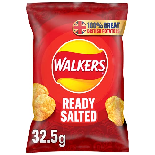 Walkers Ready Salted Crisps Box, 32.5 g (Case of 32)