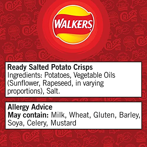 Walkers Ready Salted Crisps Box, 32.5 g (Case of 32)
