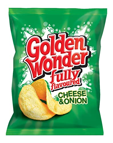 Golden Wonder Cheese And Onion Crisps Full Box of 32 x 32.5g Bags