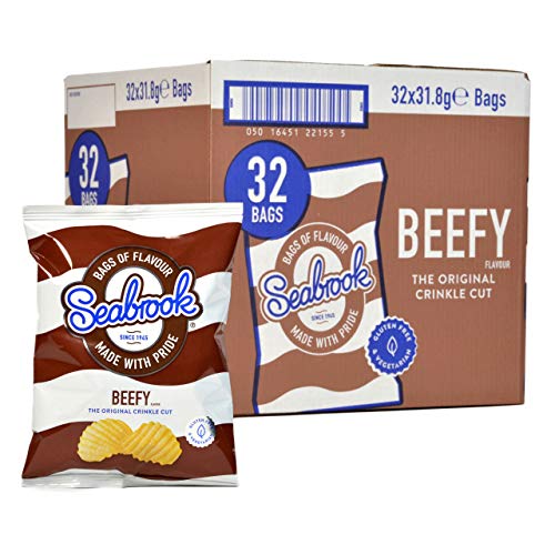 Seabrook Crinkle Cut Beefy Crisps: Box of 32 Bags