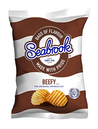 Seabrook Crinkle Cut Beefy Crisps: Box of 32 Bags