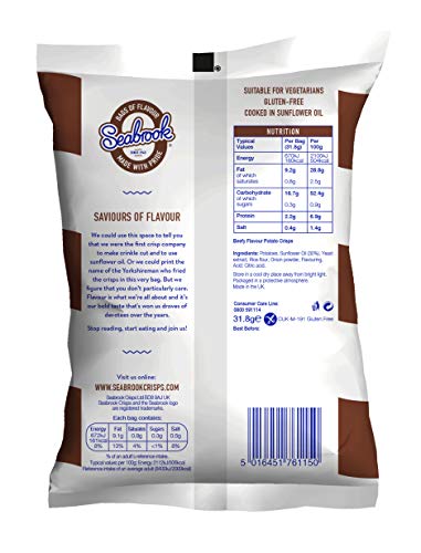 Seabrook Crinkle Cut Beefy Crisps: Box of 32 Bags