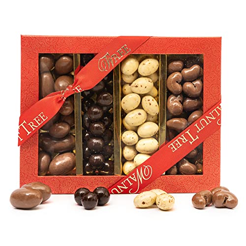 Walnut Tree Assorted Nuts Covered in Milk, Dark, White and Caramel Chocolate | Hand Packed in Gift Box Selection | A Great Festive Present For All The Family