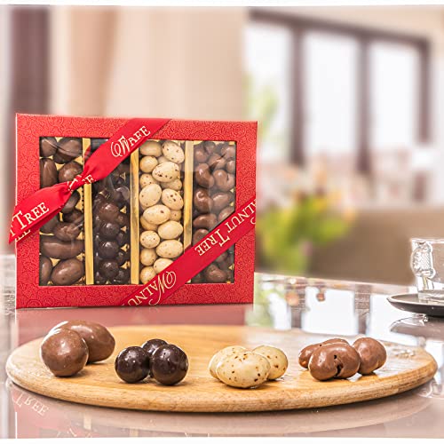 Walnut Tree Assorted Nuts Covered in Milk, Dark, White and Caramel Chocolate | Hand Packed in Gift Box Selection | A Great Festive Present For All The Family