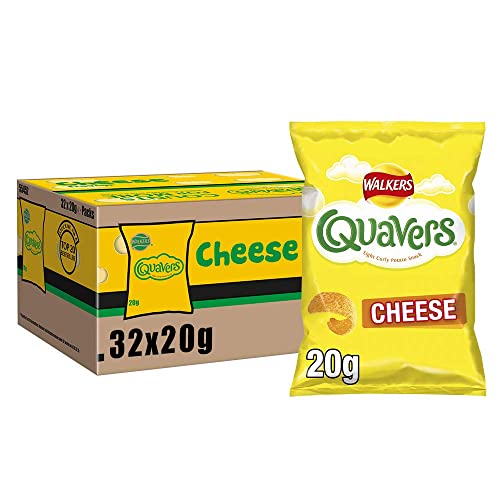 Walkers Crisps Quavers Cheese Snacks Box, 20 g (Case of 32)