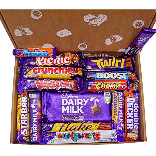 Chocolate Cadbury Hamper Box, with Dairy Milk, Twirl, Wispa, Chomp, Boost, Picnic, Large Variety Selection Box For Kinds, Birthday, Celebrations, Last Minute Gifts, Special Occasions