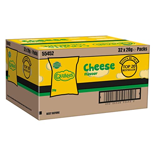 Walkers Crisps Quavers Cheese Snacks Box, 20 g (Case of 32)