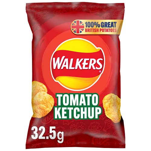 Walkers Tomato Ketchup Crisps Box, 32.5 g (Case of 32)