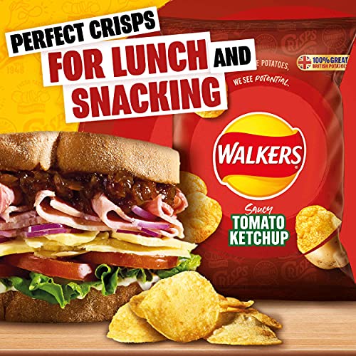 Walkers Tomato Ketchup Crisps Box, 32.5 g (Case of 32)