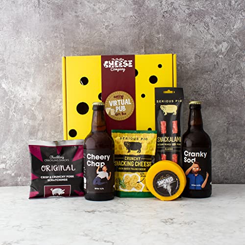 Virtual Pub Gift Box. A Delicious Selection Box Full of Pub Inspired Foodie Gifts. Savoury Snacks, cheese and Beer. Ultimate Food Gifts For Men Or Women