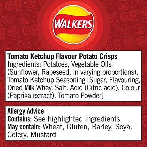 Walkers Tomato Ketchup Crisps Box, 32.5 g (Case of 32)