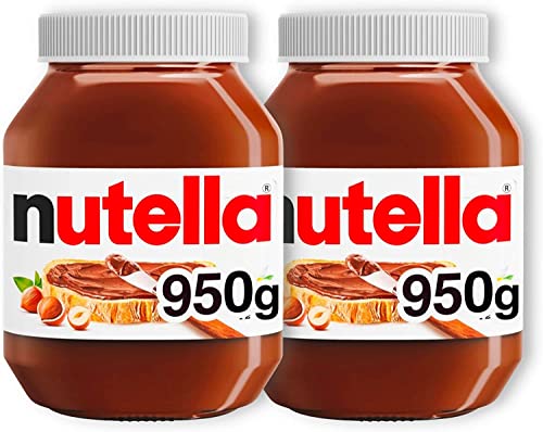 Nutella Chocolate Spread, Hazelnut, for Pancakes, Porridge, Muffins and Party Food, Unique Recipe, Smooth Texture and an Unmistakable Taste, 2 x 950g Jar