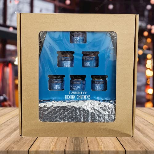 TOPLINE Luxury Selection of 9 Different Cheeseboard Varieties and 6 Chutney's Gift Set Him and Her | 24 Ilchester Cheese Individually Wrapper Portions and Hampton's 6 Luxury Chutneys Gift Hamper