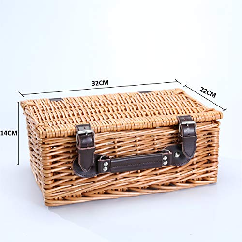 Woodluv Natural Wicker Hamper Basket, Xmas, Wedding, Anniversary Birthday Mothers Day Christmas Medium