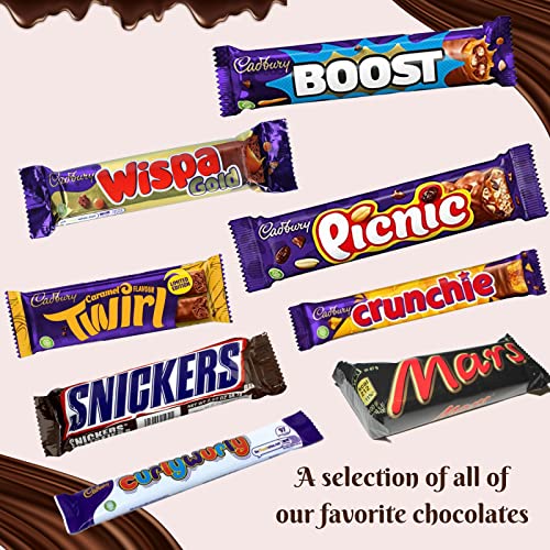 Chocolate Lover Gift Box Hamper | 8 Full size Bars Selection Pack | Christmas Sweet Treats | Birthday Gift |Stocking Filler Teacher Gift |Perfect for Kids Party & Cadbury Dairy Milk Lover
