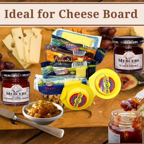 Cheese Hampers for Men Gift - 24 Pcs Ilchester Cheese Selection, 3x Chutney and 500g Fruit Cake - Cheese and Chutney Gift Sets, Hampers & Gourmet Gifts, Birthday Hampers for Dad