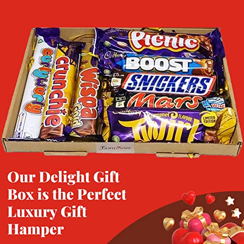 Chocolate Lover Gift Box Hamper | 8 Full size Bars Selection Pack | Christmas Sweet Treats | Birthday Gift |Stocking Filler Teacher Gift |Perfect for Kids Party & Cadbury Dairy Milk Lover