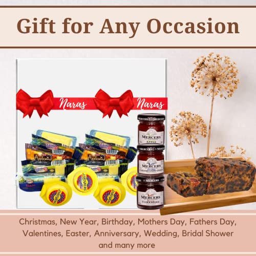 Cheese Hampers for Men Gift - 24 Pcs Ilchester Cheese Selection, 3x Chutney and 500g Fruit Cake - Cheese and Chutney Gift Sets, Hampers & Gourmet Gifts, Birthday Hampers for Dad