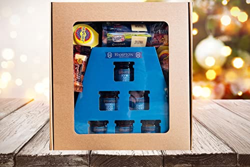 TOPLINE Luxury Selection of 9 Different Cheeseboard Varieties and 6 Chutney's Gift Set Him and Her | 24 Ilchester Cheese Individually Wrapper Portions and Hampton's 6 Luxury Chutneys Gift Hamper