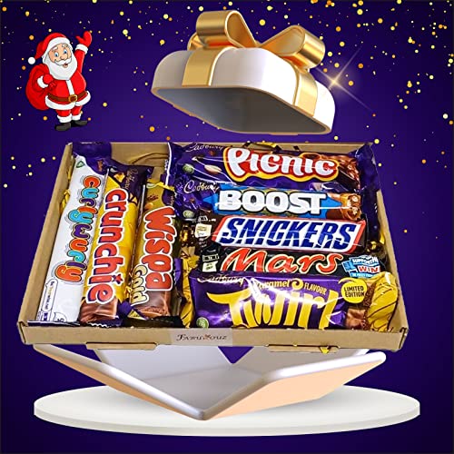 Chocolate Lover Gift Box Hamper | 8 Full size Bars Selection Pack | Christmas Sweet Treats | Birthday Gift |Stocking Filler Teacher Gift |Perfect for Kids Party & Cadbury Dairy Milk Lover